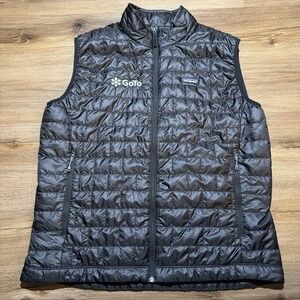 Patagonia Nano Puff Primaloft Vest Mens XL Black Lightweight Hiking COMPANY LOGO